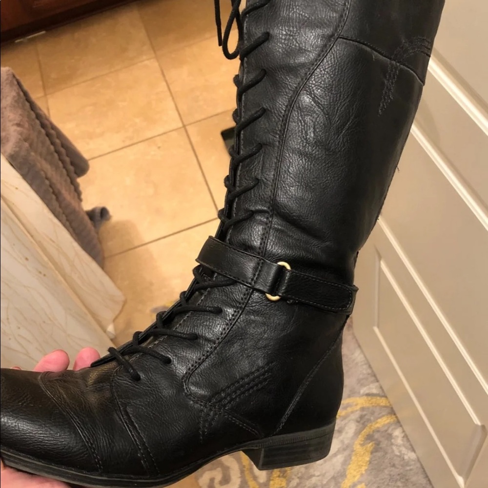 Faux leather boots